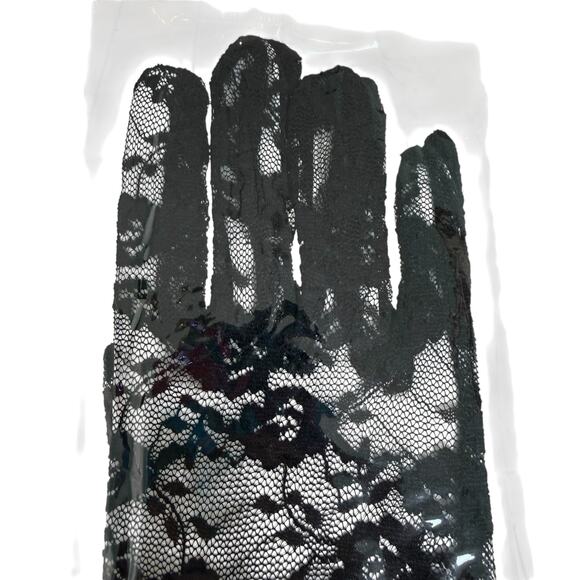New Long Black Lace Gloves Costume Never Worn Cosplay Halloween Formal Elegant - Picture 8 of 9